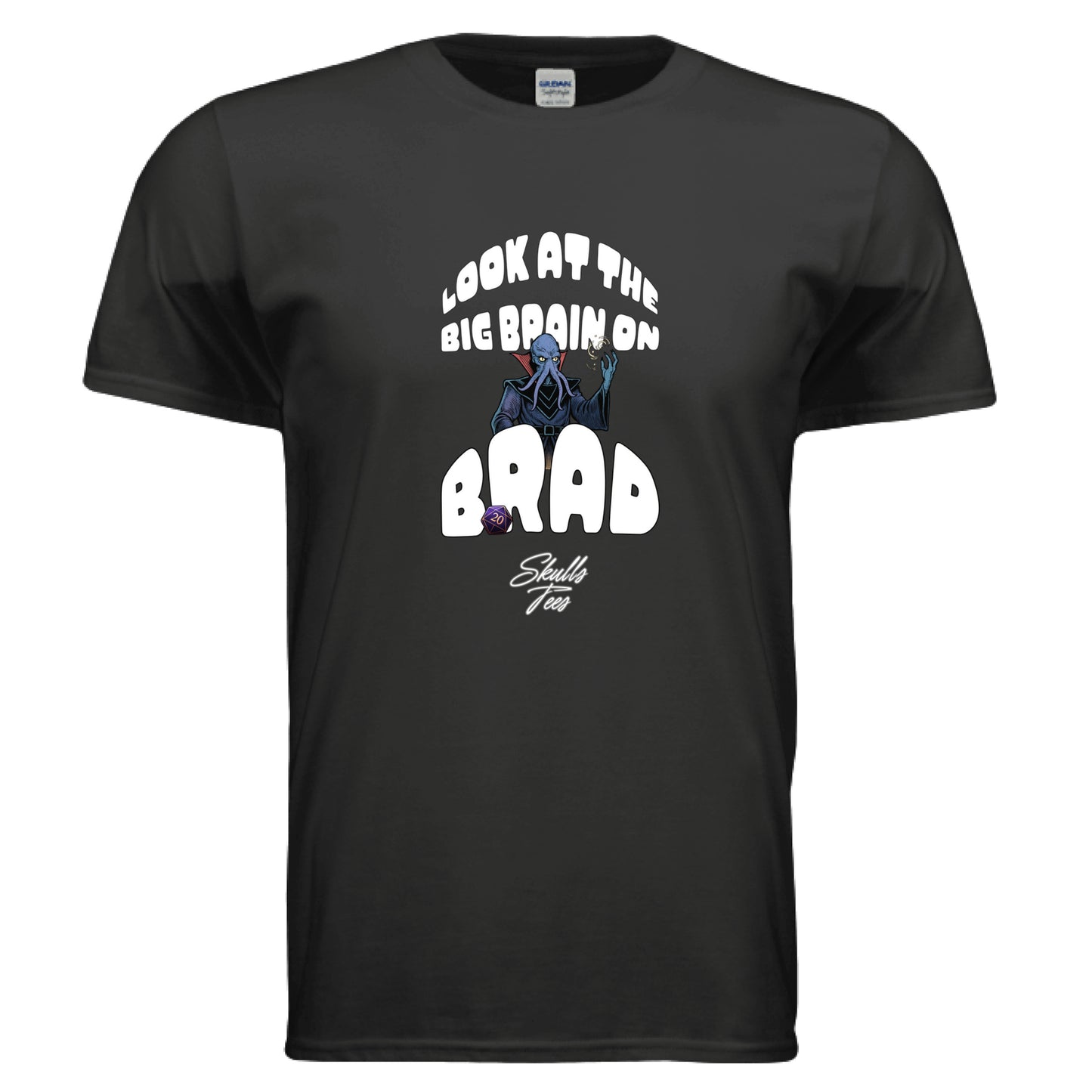 BLACK - Mind flayer big brain RPG humor tee
