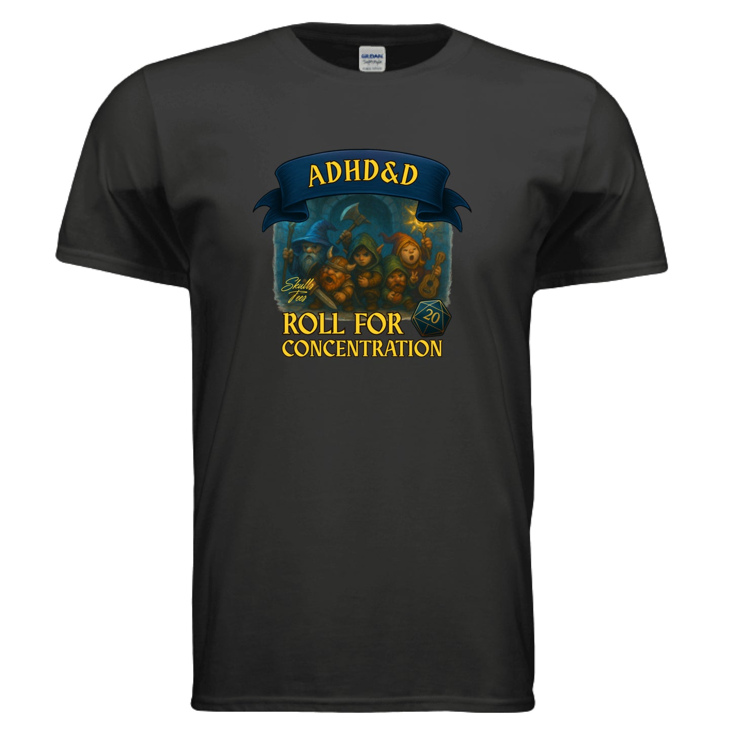 RPG heroes roll for concentration humor tee