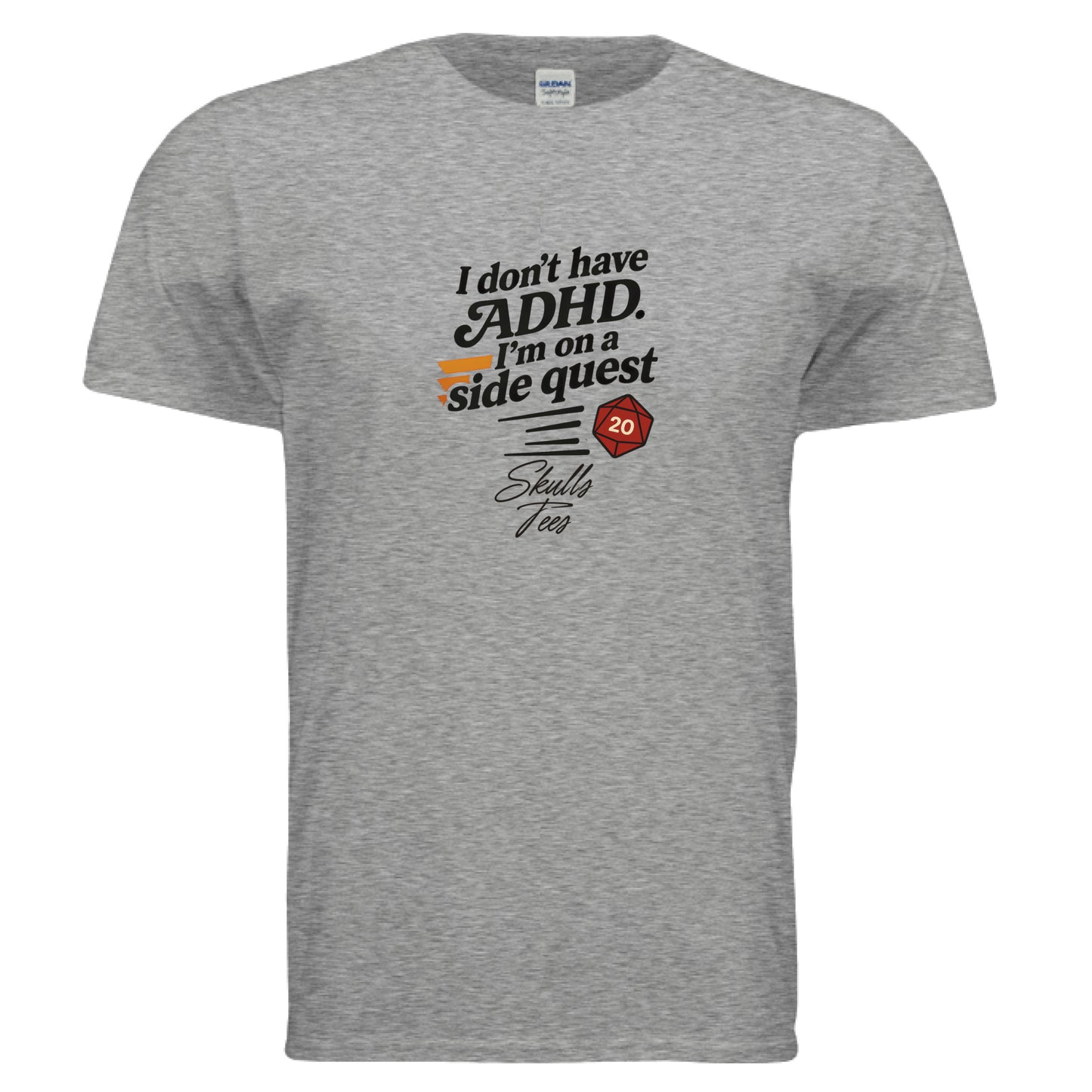 Side quest d20 humor graphic tee