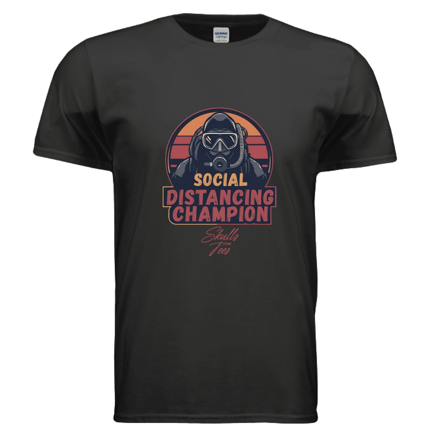 Social distancing champion scuba diver graphic tee