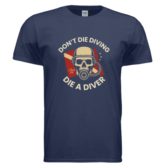 Die a Diver Scuba Graphic Tee -Blue