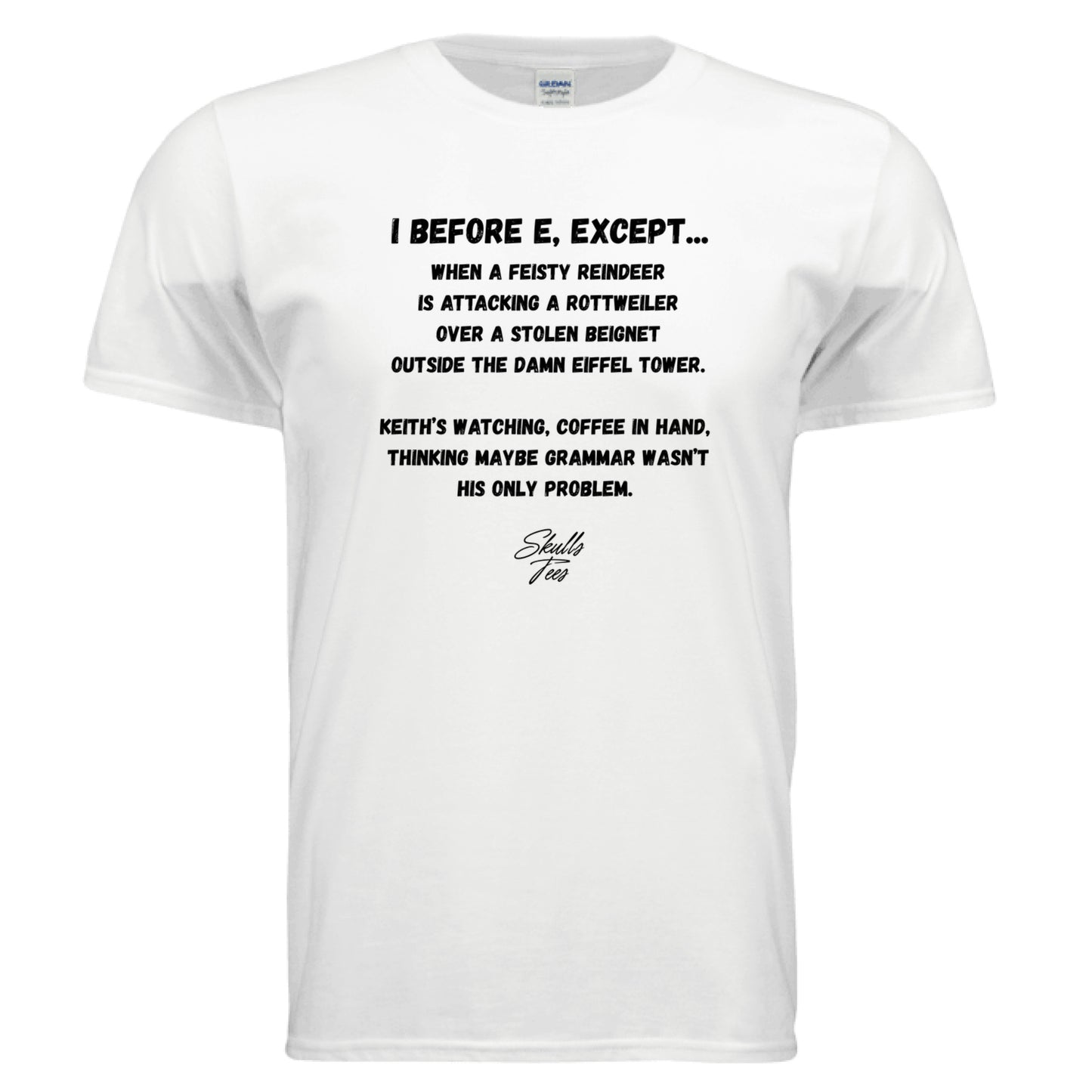 Funny grammar rule i before e tee
