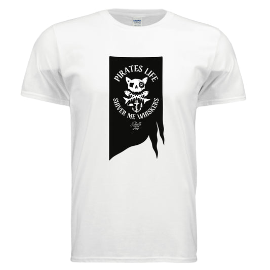 Pirate cat shiver me whiskers graphic tee
