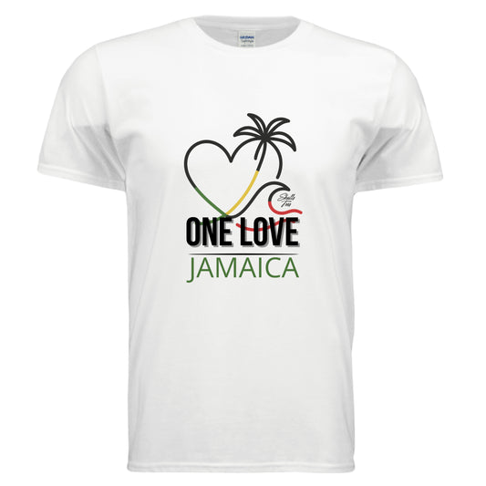 Reggae-inspired one love graphic tee