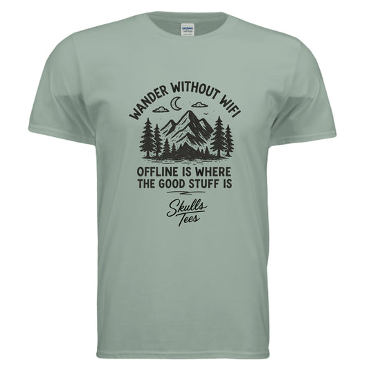 Wander without wifi travel graphic tee
