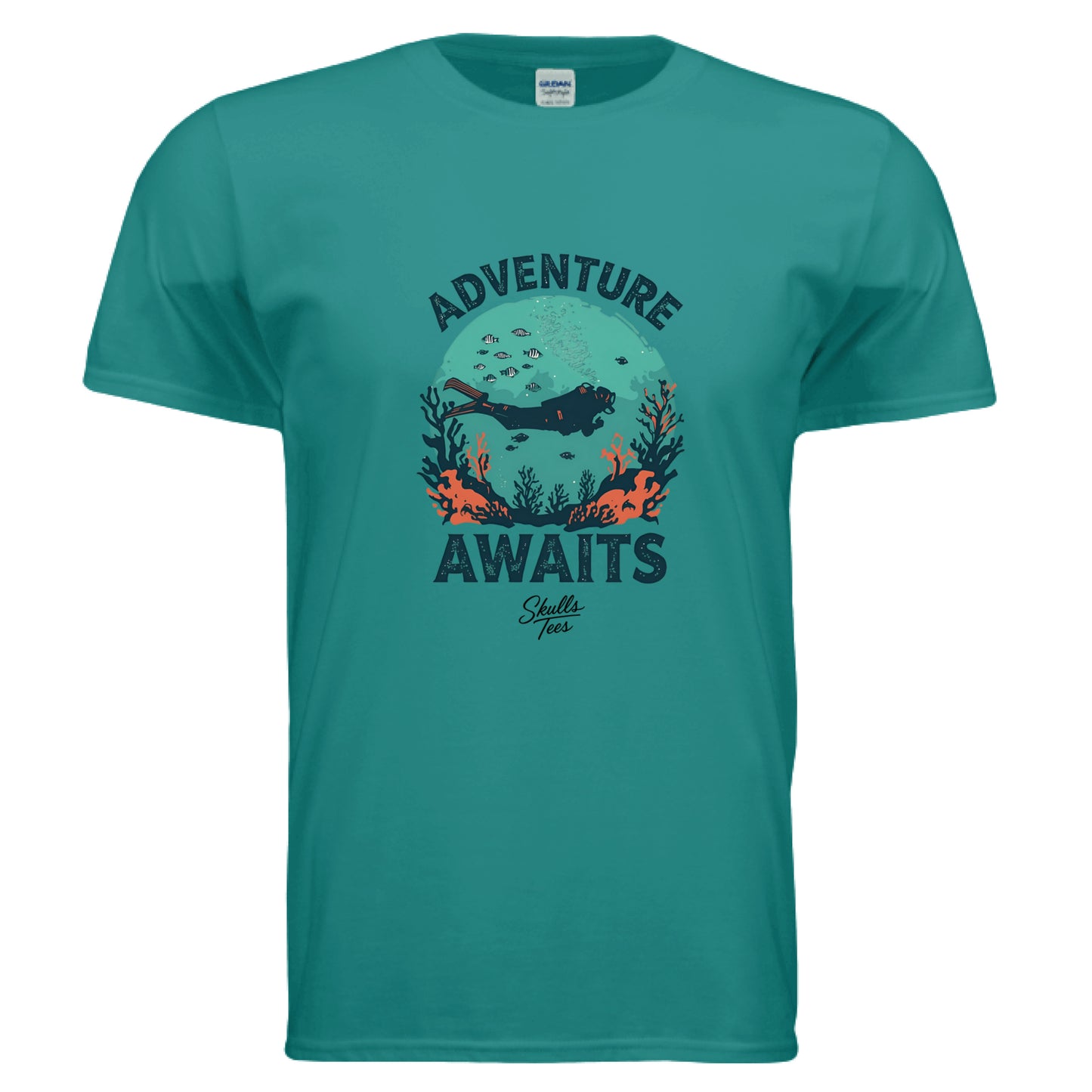 Adventures Awaits Tee - Jade Dome