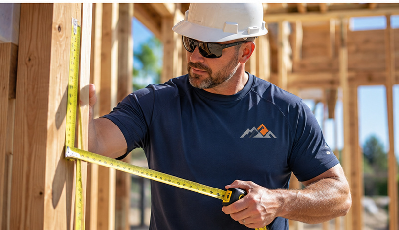 Field service employee in branded performance apparel