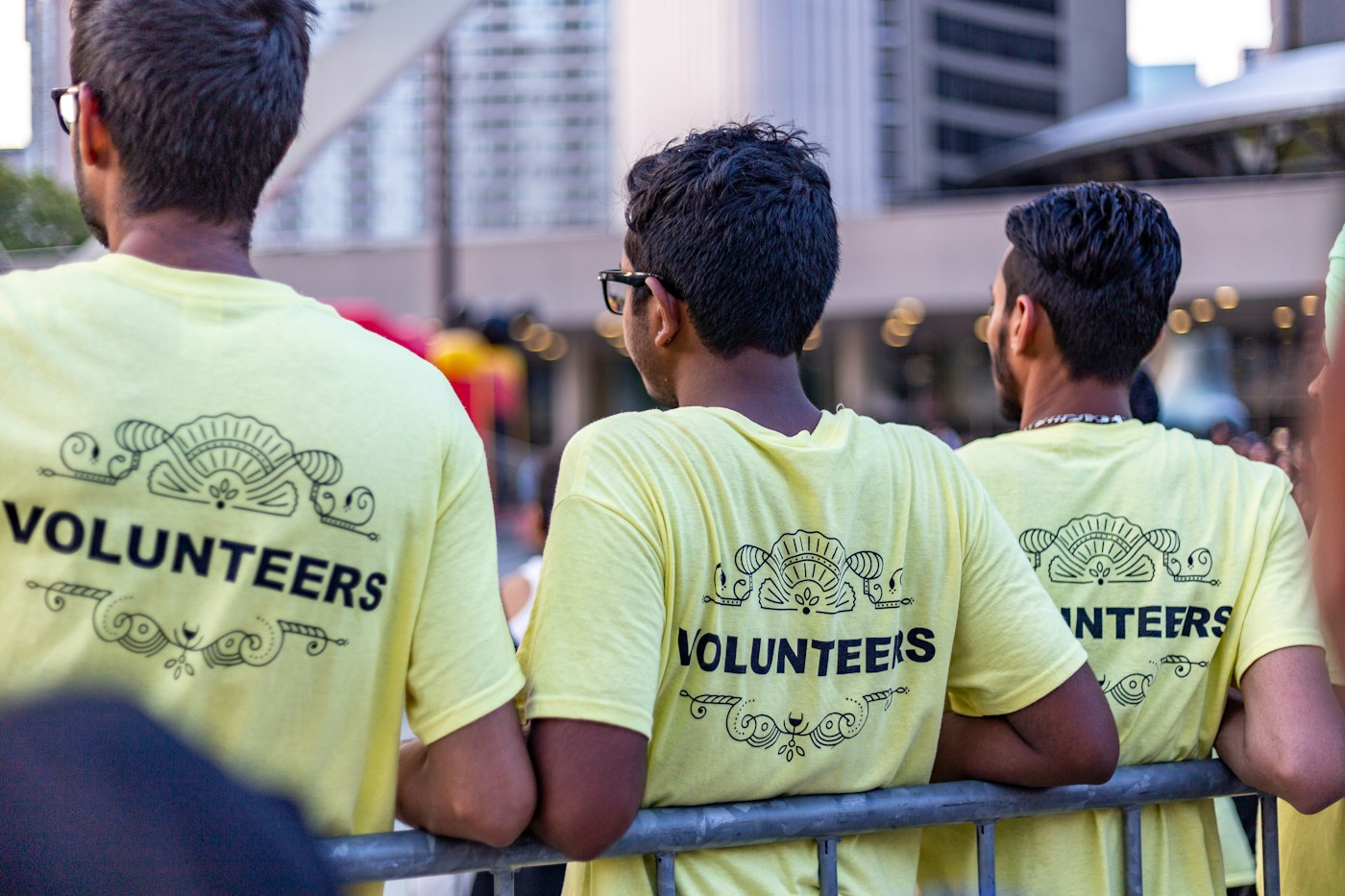 Coordinated shirts worn by volunteers